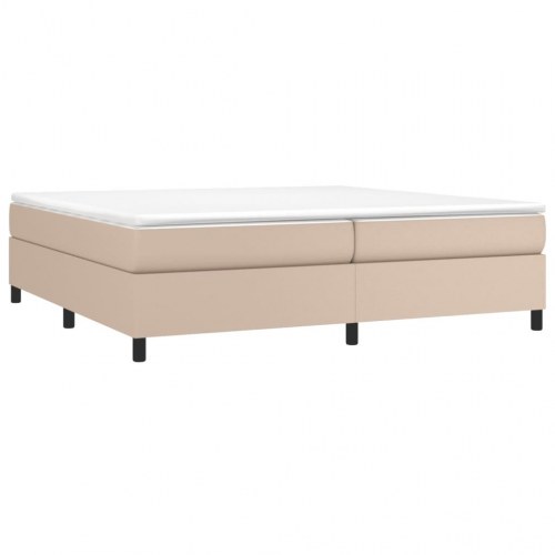 Kontinentalseng 200 x 200 cm i kunstlæder - cappuccinofarvet