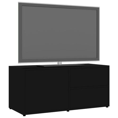 Tv-bord 80x34x36 cm konstrueret træ sort højglans