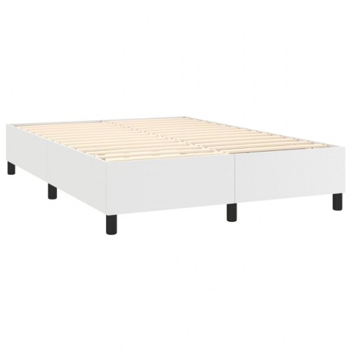 Kontinentalseng med madras 140×200 cm i hvidt kunstlæder