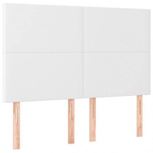 Kontinentalseng med madras 140×200 cm i hvidt kunstlæder