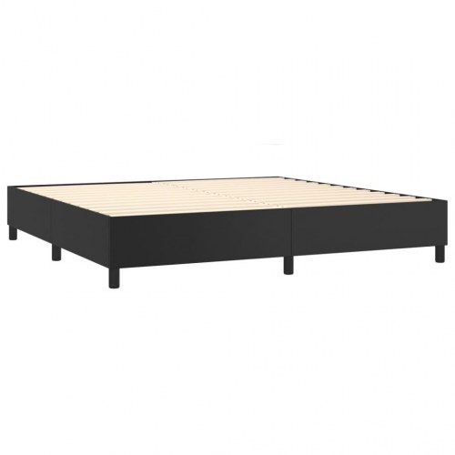Kontinentalseng med madras 200x200 cm - kunstlæder, sort