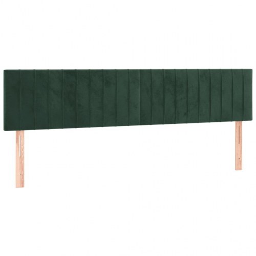 Kontinentalseng med madras og LED-lys 200×200 cm - fløjl, mørkegrøn