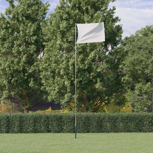 Teleskopflagstang 5,5 m aluminium sølvfarvet