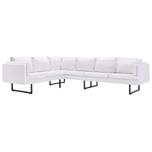 Hjørnesofa kunstlæder hvid