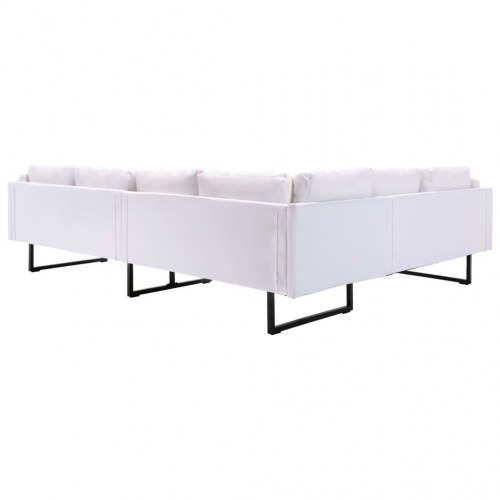 Hjørnesofa kunstlæder hvid