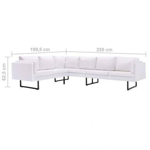 Hjørnesofa kunstlæder hvid