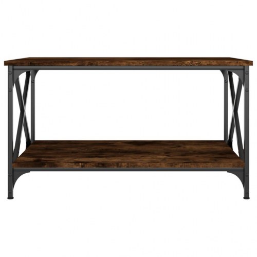 Sofabord 80x50x45 cm konstrueret træ og jern røget egetræ