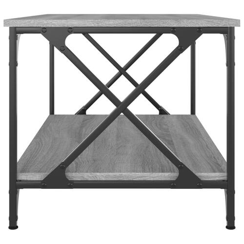 Sofabord 80x50x45 cm konstrueret træ og jern grå sonoma-eg