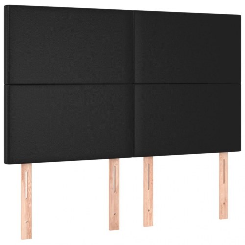Kontinentalseng med madras 140×190 cm - kunstlæder, sort