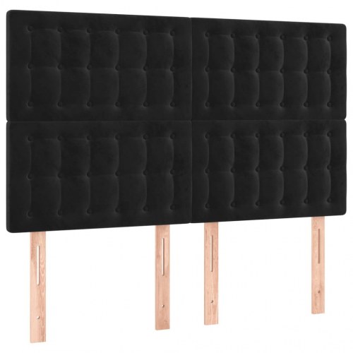 Kontinentalseng med madras 140x190 cm - fløjl, sort