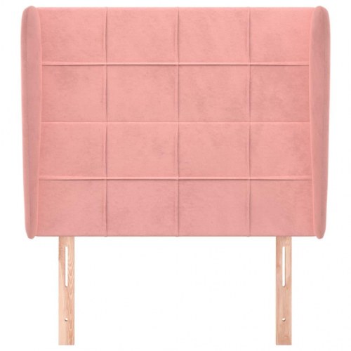 Sengegavl med kanter 103 x 23 x 118/128 cm - lyserød