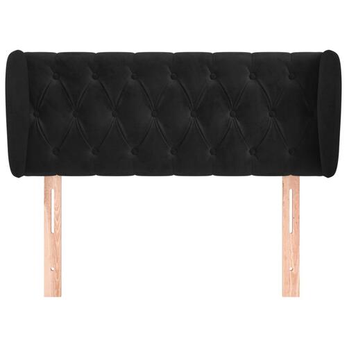 Sengegavl med kanter 103x23x78/88 cm fløjl sort