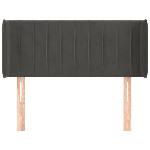 Sengegavl med kanter i fløjl 83 x 16 x 78/88 cm - mørkegrå