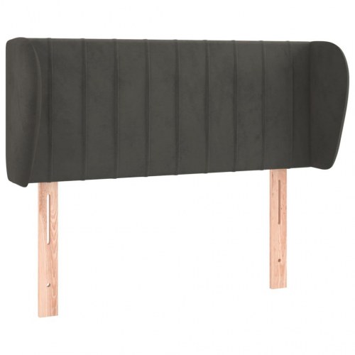 Sengegavl med kanter i fløjl 83 x 23 x 78/88 cm - mørkegrå