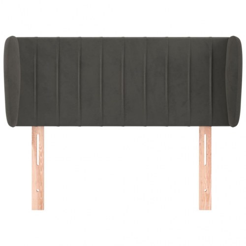 Sengegavl med kanter i fløjl 83 x 23 x 78/88 cm - mørkegrå