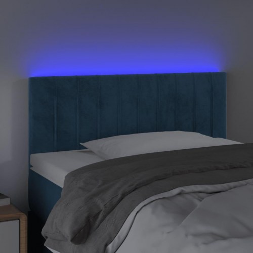 Sengegavl med LED-lys 80 x 5 x 78/88 cm - mørkeblå