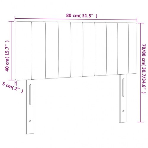 Sengegavl med LED-lys 80 x 5 x 78/88 cm - mørkegrå