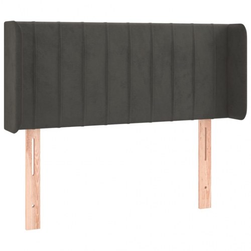 Sengegavl med LED-lys i fløjl 83 x 16 x 78/88 cm - mørkegrå