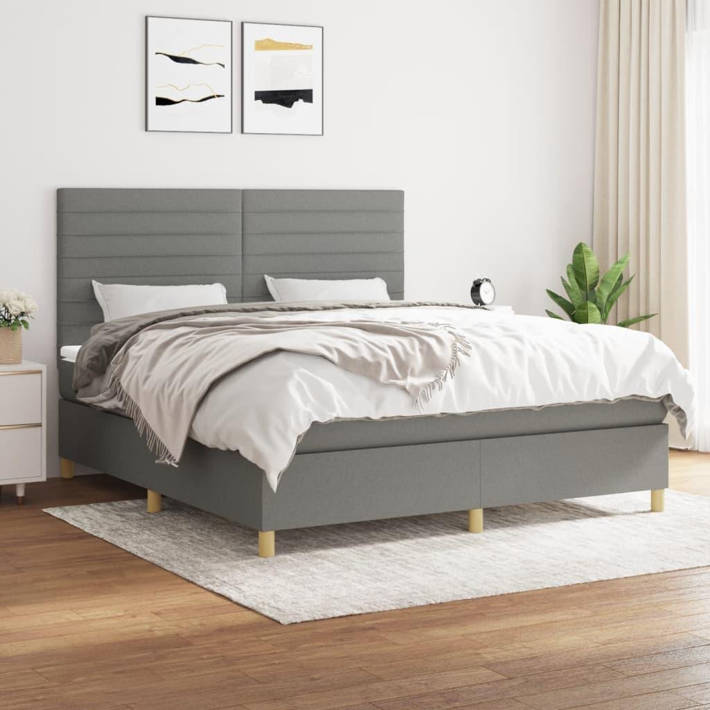 Kontinentalseng Med Madras 180x200 Stof Mørkegrå