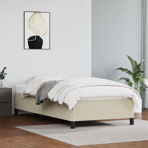 Sengeramme 80x200 cm i kunstlæder - cremefarvet