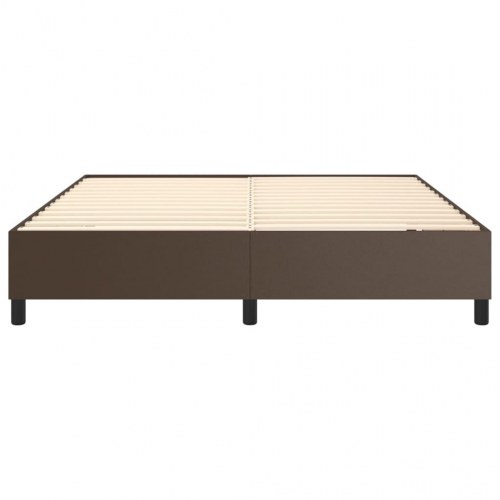 Sengeramme 180x200 cm kunstlæder brun