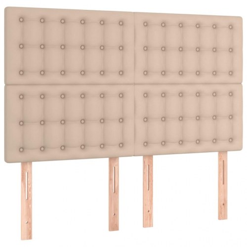 Kontinentalseng 140x190 cm i kunstlæder - cappuccino