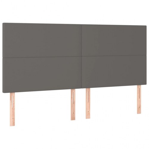 Kontinentalseng 180x200 cm med madras - kunstlæder, grå
