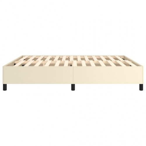 Boxspring sengeramme 160x200 cm i kunstlæder - cremefarvet
