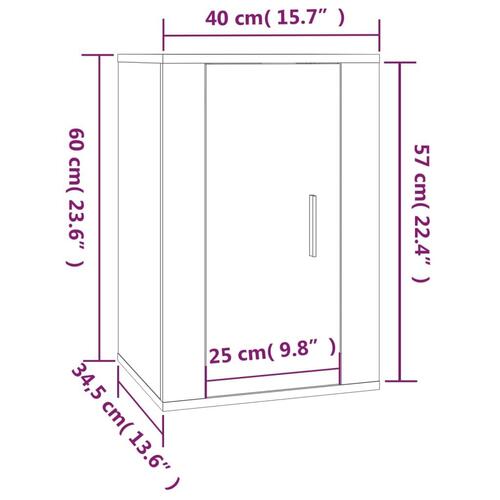 Væghængt tv-skab 40x34,5x60 cm sonoma-eg