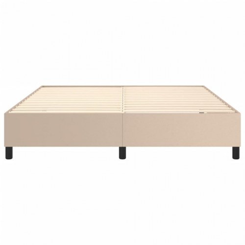 Sengeramme 180x200 cm kunstlæder cappuccinofarvet