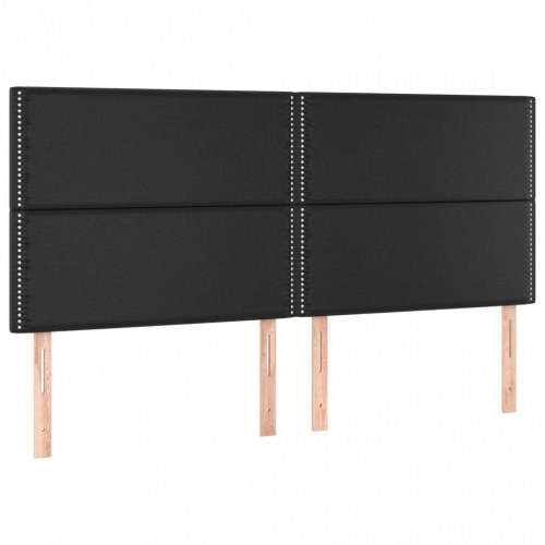 Kontinentalseng 180x200 cm med madras og topmadras - kunstlæder, sort