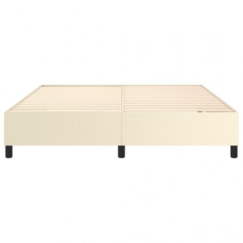 Sengeramme 180x200 cm kunstlæder cremefarvet