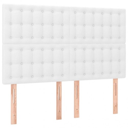 Kontinentalseng med madras 140x190 cm - kunstlæder, hvid