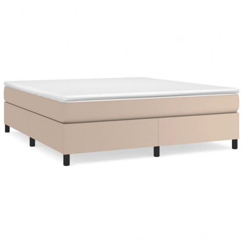 Boxspring sengeramme 160x200 cm i kunstlæder - cappuccino