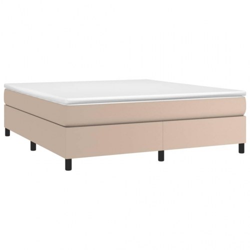 Boxspring sengeramme 160x200 cm i kunstlæder - cappuccino