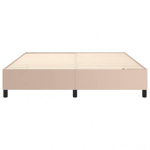 Boxspring sengeramme 160x200 cm i kunstlæder - cappuccino