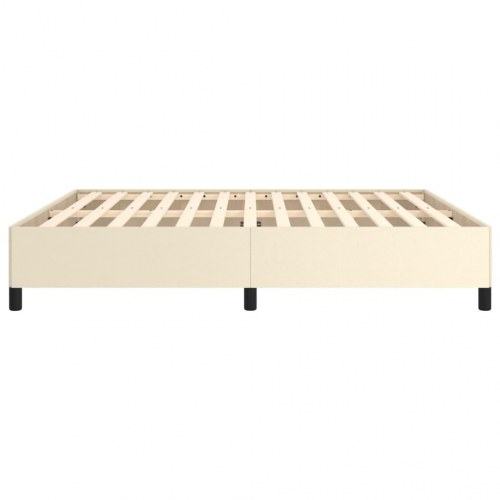 Sengeramme 180x200 cm i cremefarvet kunstlæder