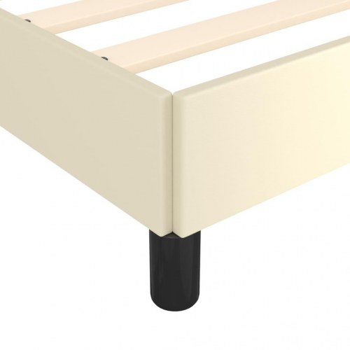 Sengeramme 100x200 cm kunstlæder cremefarvet