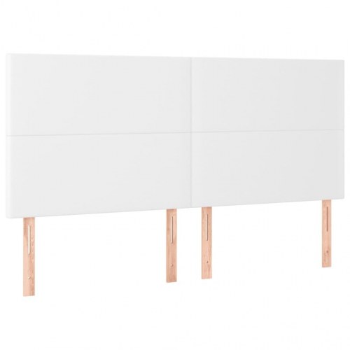 Kontinentalseng 160x200 cm i hvidt kunstlæder med justerbar sengegavl
