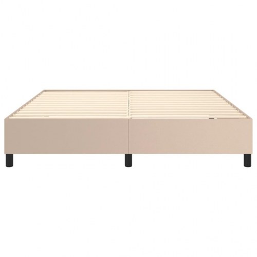Kontinentalseng 180x200 cm kunstlæder cappuccinofarvet