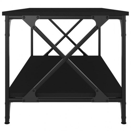 Sofabord 100x50x45 cm konstrueret træ og jern sort