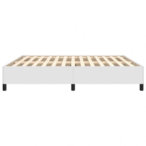 Sengeramme 160x200 cm i hvidt kunstlæder