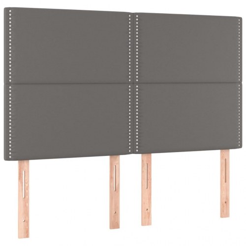 Kontinentalseng med madras 140x190 cm - kunstlæder, grå