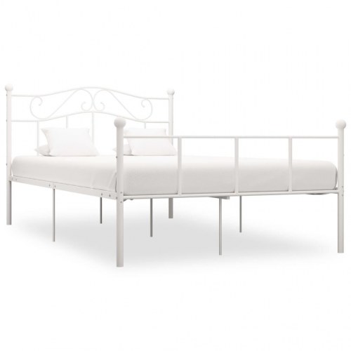 Sengestel i metal 160 × 200 cm - hvid dobbeltseng