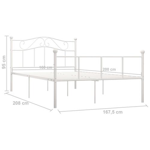 Sengestel 160x200 cm metal hvid