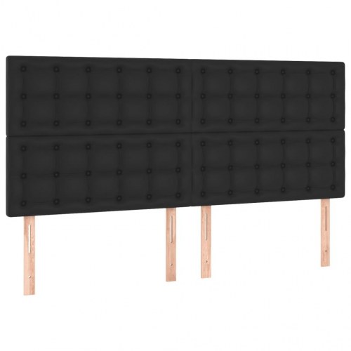 Kontinentalseng med madras 180×200 cm i kunstlæder - sort
