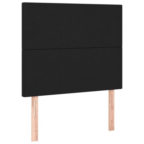 Kontinentalseng med madras 100×200 cm i sort kunstlæder
