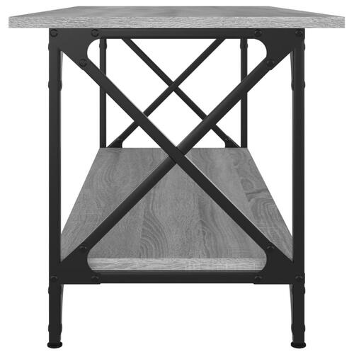 Sofabord 100x45x45 cm konstrueret træ og jern grå sonoma-eg