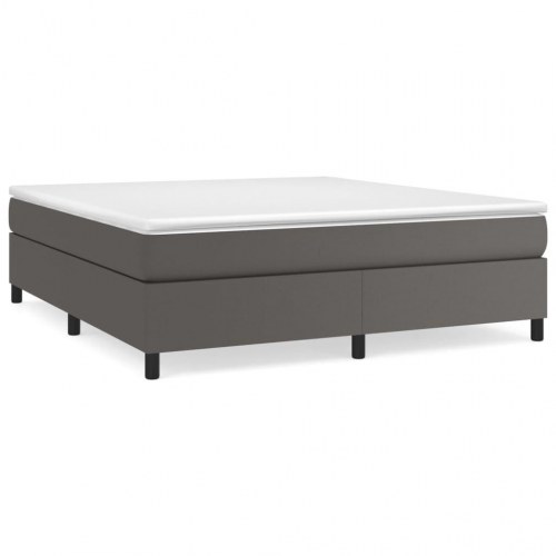 Boxspring sengeramme 180x200 cm i kunstlæder - grå