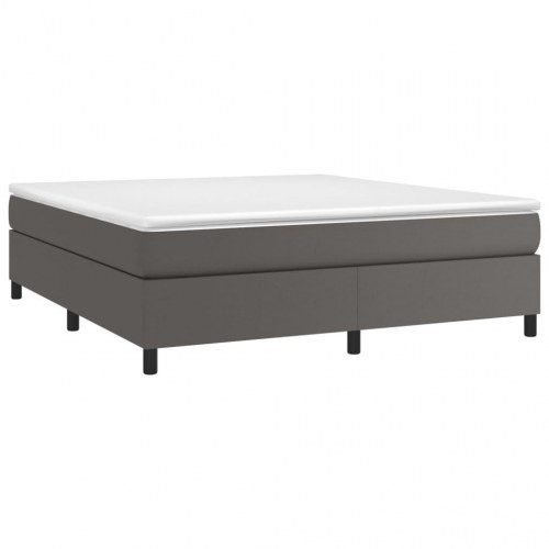 Boxspring sengeramme 180x200 cm i kunstlæder - grå